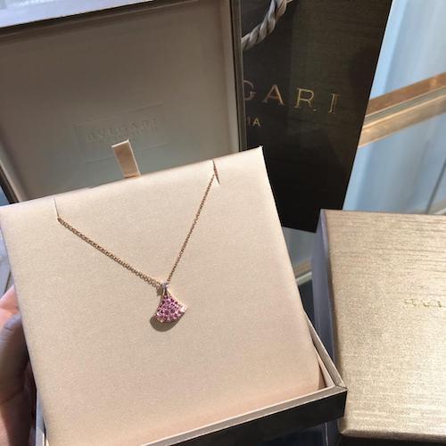 Bulgari devi necklace pink diamond