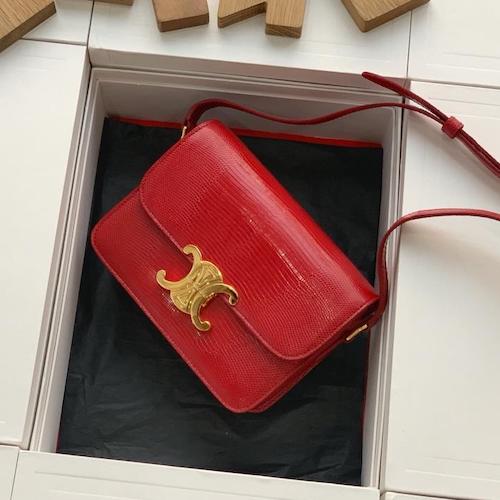 Celine Triomphe mini lizard leather 18.5cm