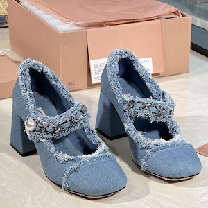 Miu Miu denim high heels 