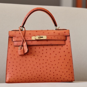 Hermes Kelly 28 ostrich leather